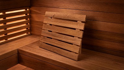 sauna wooden back headrest large lifestyle