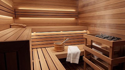 indoor prefab sauna inside