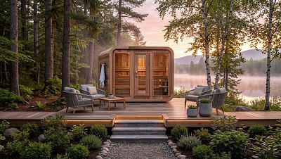 outdoor prefab luna sauna lifestyle
