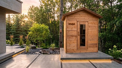 outdoor sauna 4x6 cabin knotty cedar lifestyle