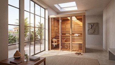 indoor prefab cabin sauna lifestyle