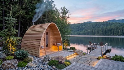 outdoor prefab pod sauna lifestyle
